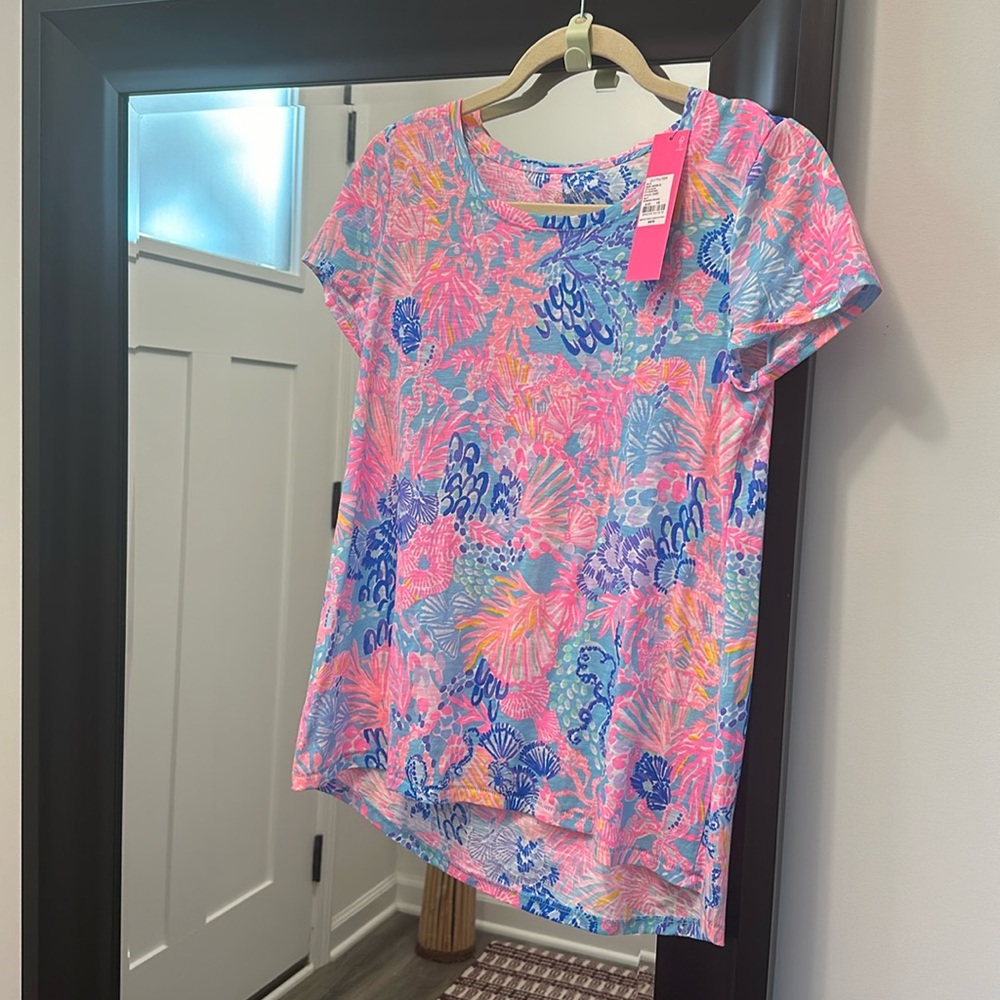 NWT XS Lilly Pulitzer Etta Scoop Neck multi splendor in the sand